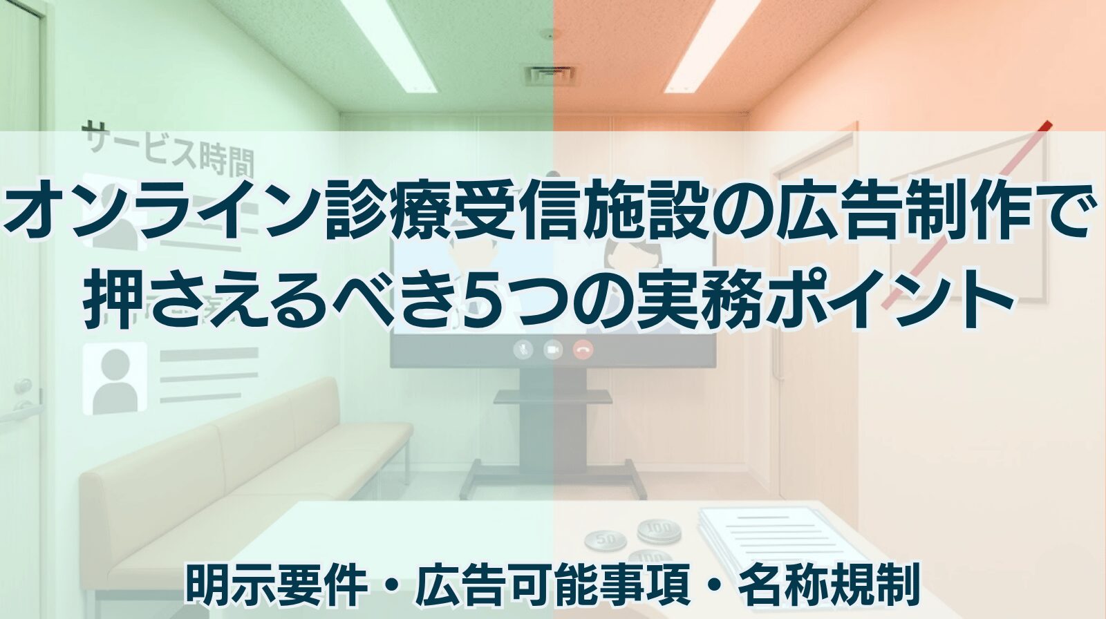 オンライン診療受信施設の広告制作で 押さえるべき5つの実務ポイント 明示要件・広告可能事項・名称規制
